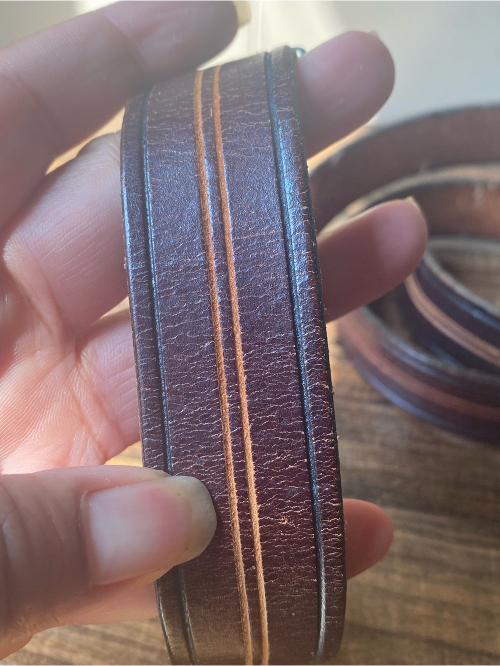 Vintage Handtooled Leather Belt, 34”